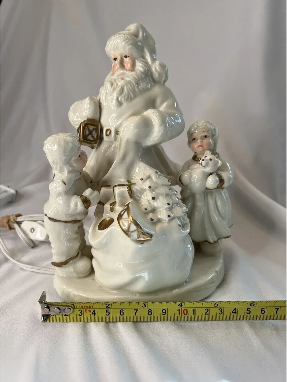 Porcelain Santa Claus Ivory Night Light Lamp
